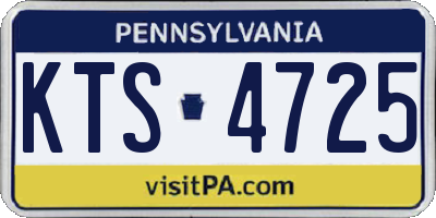 PA license plate KTS4725