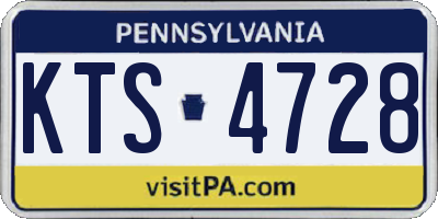 PA license plate KTS4728