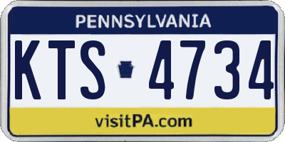 PA license plate KTS4734