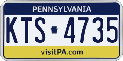 PA license plate KTS4735