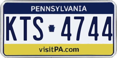 PA license plate KTS4744