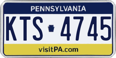 PA license plate KTS4745