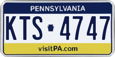 PA license plate KTS4747