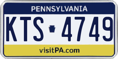 PA license plate KTS4749