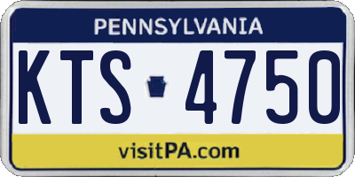PA license plate KTS4750
