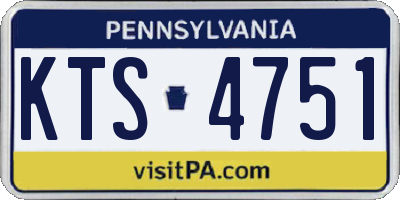 PA license plate KTS4751
