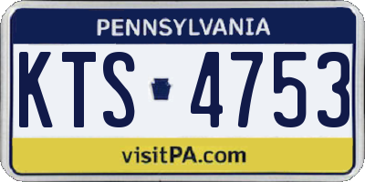 PA license plate KTS4753