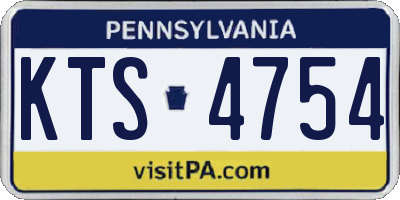 PA license plate KTS4754