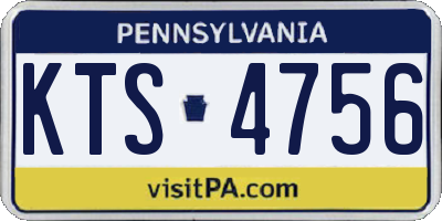 PA license plate KTS4756