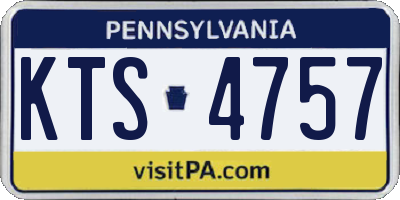 PA license plate KTS4757