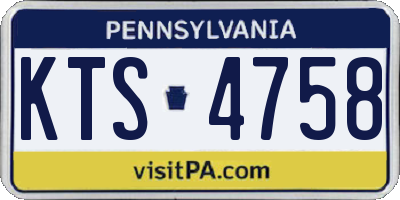 PA license plate KTS4758