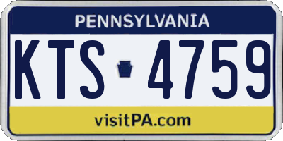 PA license plate KTS4759
