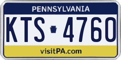 PA license plate KTS4760
