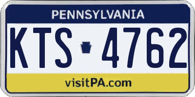 PA license plate KTS4762