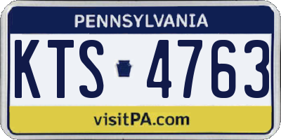 PA license plate KTS4763