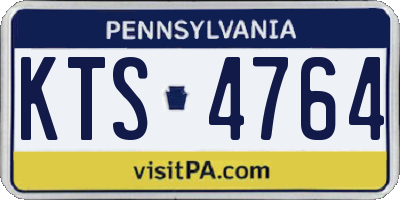 PA license plate KTS4764
