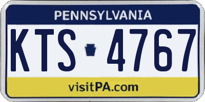 PA license plate KTS4767