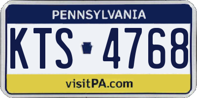PA license plate KTS4768