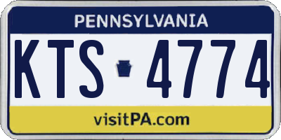 PA license plate KTS4774
