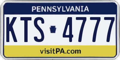 PA license plate KTS4777
