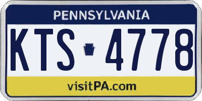PA license plate KTS4778