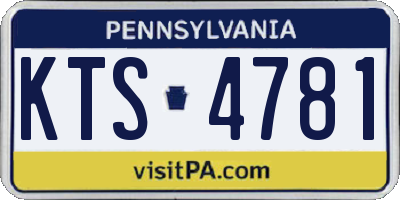 PA license plate KTS4781