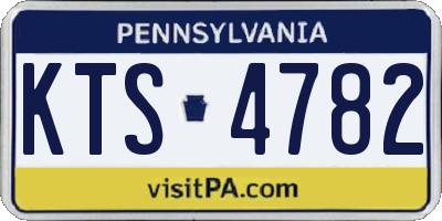 PA license plate KTS4782