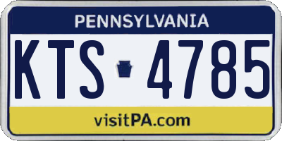PA license plate KTS4785