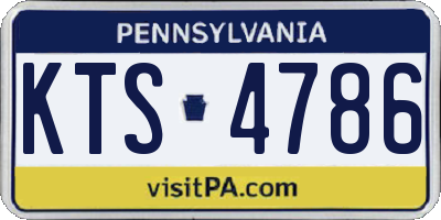 PA license plate KTS4786