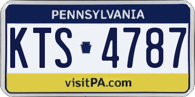 PA license plate KTS4787