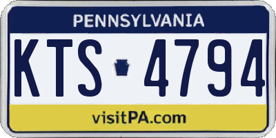 PA license plate KTS4794