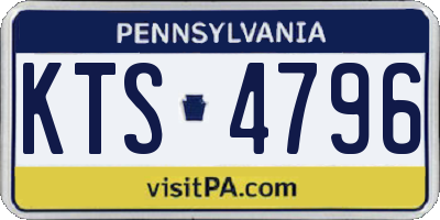 PA license plate KTS4796