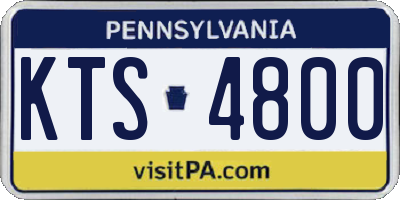 PA license plate KTS4800
