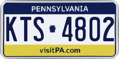 PA license plate KTS4802