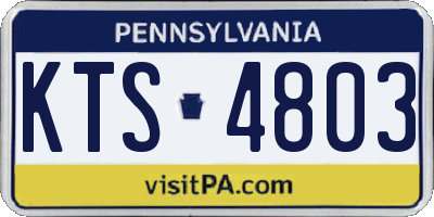 PA license plate KTS4803