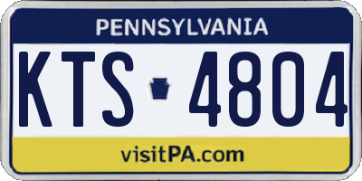 PA license plate KTS4804