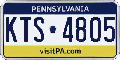PA license plate KTS4805
