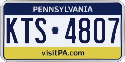 PA license plate KTS4807