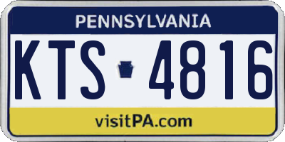 PA license plate KTS4816