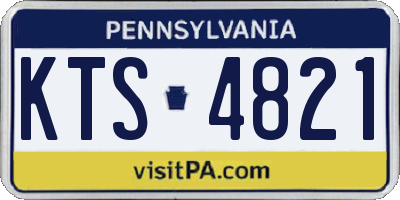 PA license plate KTS4821