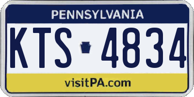 PA license plate KTS4834