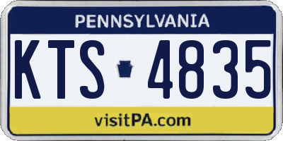 PA license plate KTS4835
