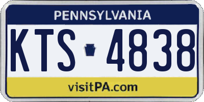 PA license plate KTS4838