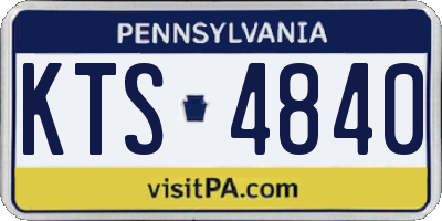 PA license plate KTS4840