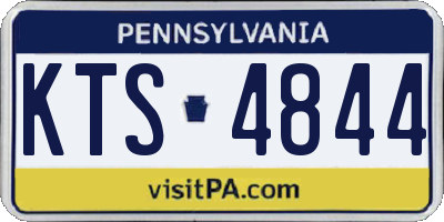 PA license plate KTS4844