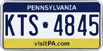 PA license plate KTS4845