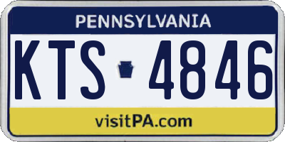 PA license plate KTS4846