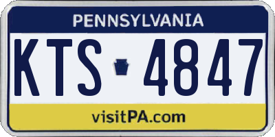 PA license plate KTS4847