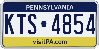 PA license plate KTS4854