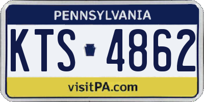 PA license plate KTS4862
